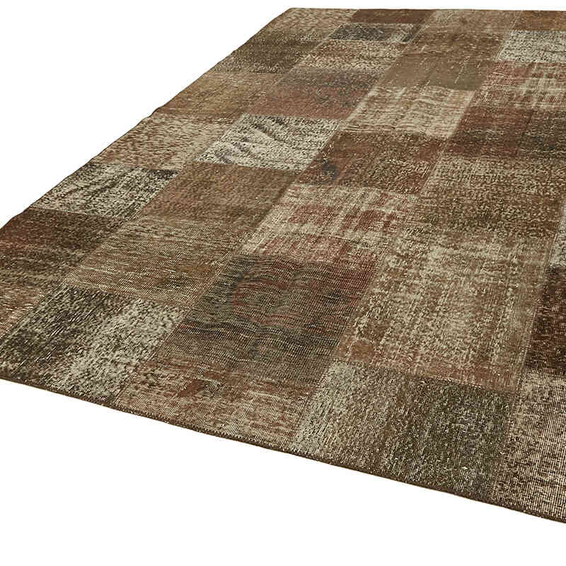 Patchwork Hand-Knotted Turkish Rug - 8' 2" x 11' 7" (98" x 139") - K0063813