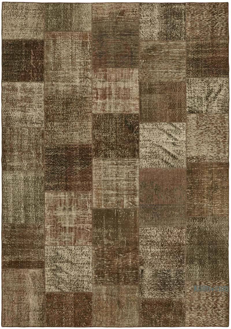 Patchwork Hand-Knotted Turkish Rug - 8' 2" x 11' 7" (98" x 139") - K0063813