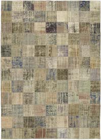 Patchwork Hand-Knotted Turkish Rug - 8' 6" x 11' 7" (102" x 139")