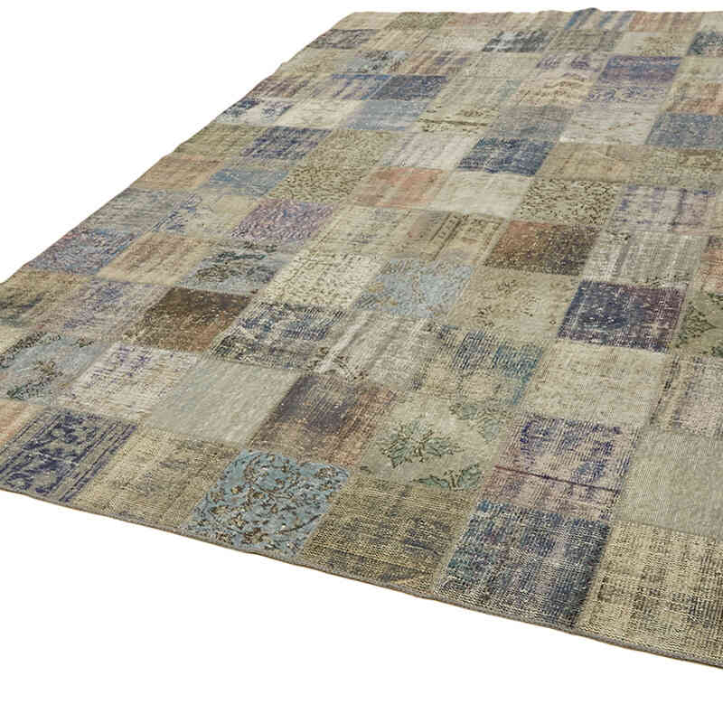 Patchwork Hand-Knotted Turkish Rug - 8' 6" x 11' 7" (102" x 139") - K0063818