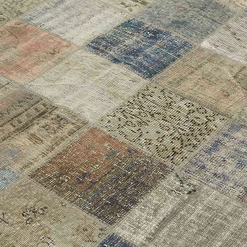 Patchwork Hand-Knotted Turkish Rug - 8' 6" x 11' 7" (102" x 139") - K0063818