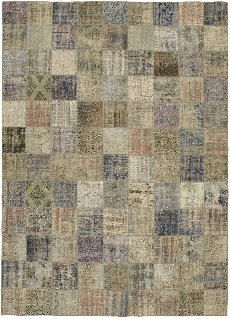 Patchwork Hand-Knotted Turkish Rug - 8' 6" x 11' 7" (102" x 139") - K0063818