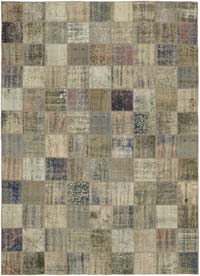 Patchwork Hand-Knotted Turkish Rug - 8' 6" x 11' 7" (102" x 139")