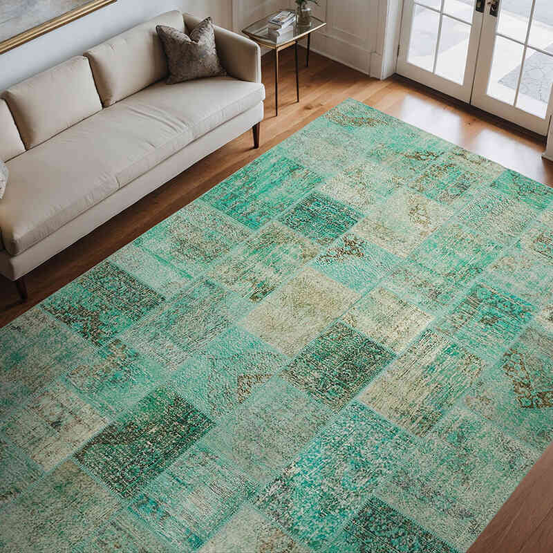 Patchwork El Dokuma Halı - 252 cm x 347 cm - K0063822