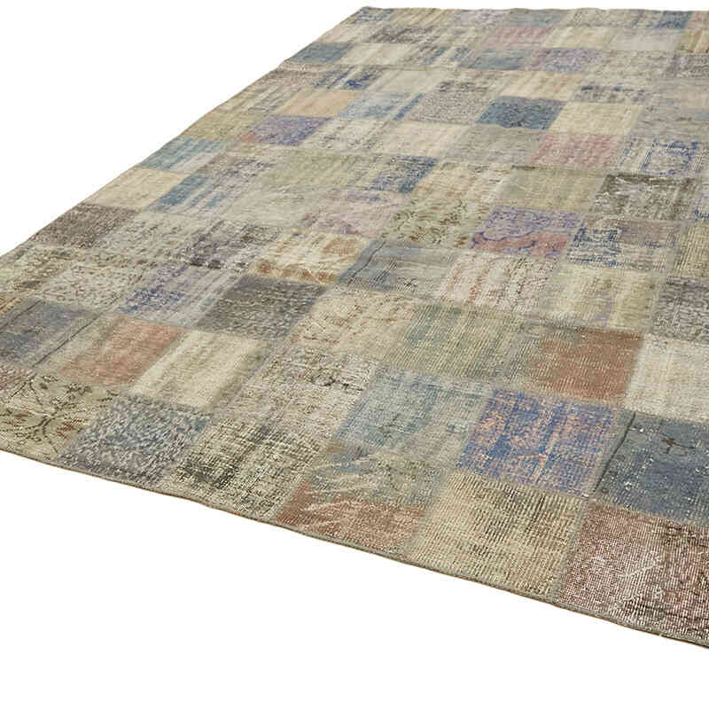 Patchwork Hand-Knotted Turkish Rug - 8' 6" x 11' 8" (102" x 140") - K0063826