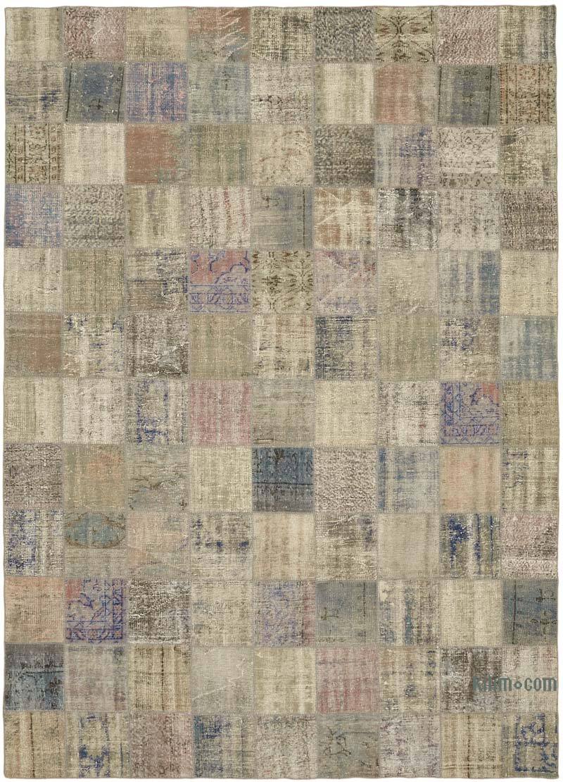 Patchwork Hand-Knotted Turkish Rug - 8' 6" x 11' 8" (102" x 140") - K0063826