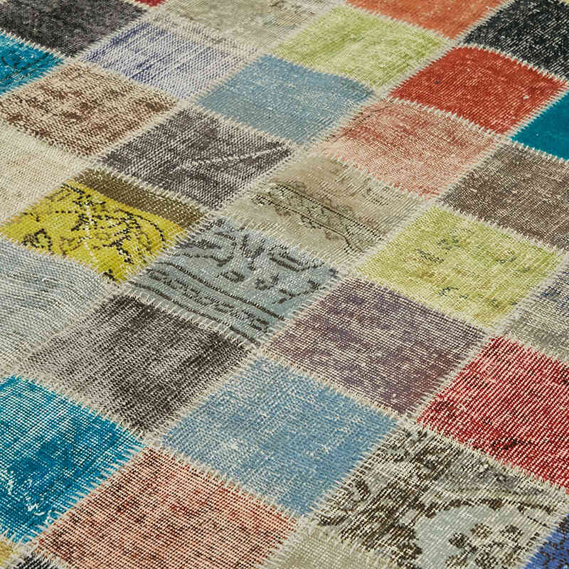 Patchwork Hand-Knotted Turkish Rug - 8' 6" x 11' 3" (102" x 135") - K0063827