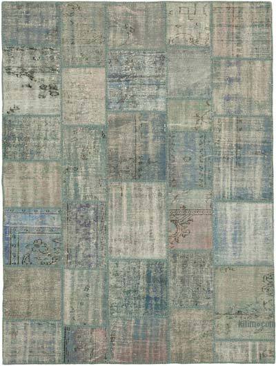 Patchwork Hand-Knotted Turkish Rug - 5' 9" x 7' 11" (69 in. x 95 in.)