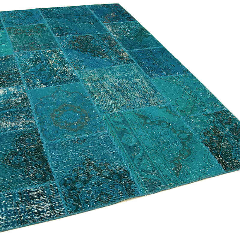 Patchwork Hand-Knotted Turkish Rug - 5' 5" x 7' 11" (65" x 95") - K0063831