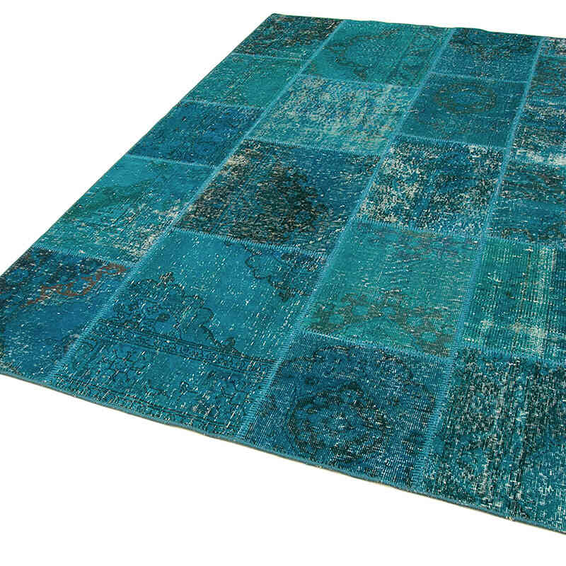 Patchwork Hand-Knotted Turkish Rug - 5' 5" x 7' 11" (65" x 95") - K0063831