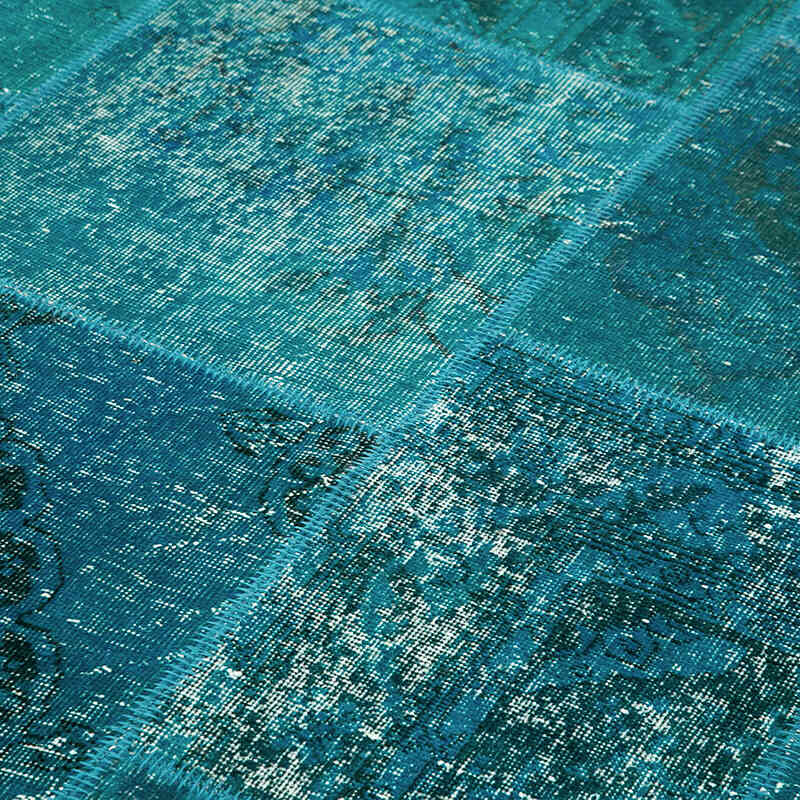 Patchwork Hand-Knotted Turkish Rug - 5' 5" x 7' 11" (65" x 95") - K0063831