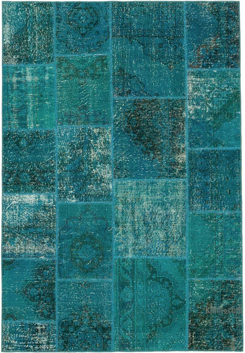 Patchwork Hand-Knotted Turkish Rug - 5' 5" x 7' 11" (65" x 95") - K0063831