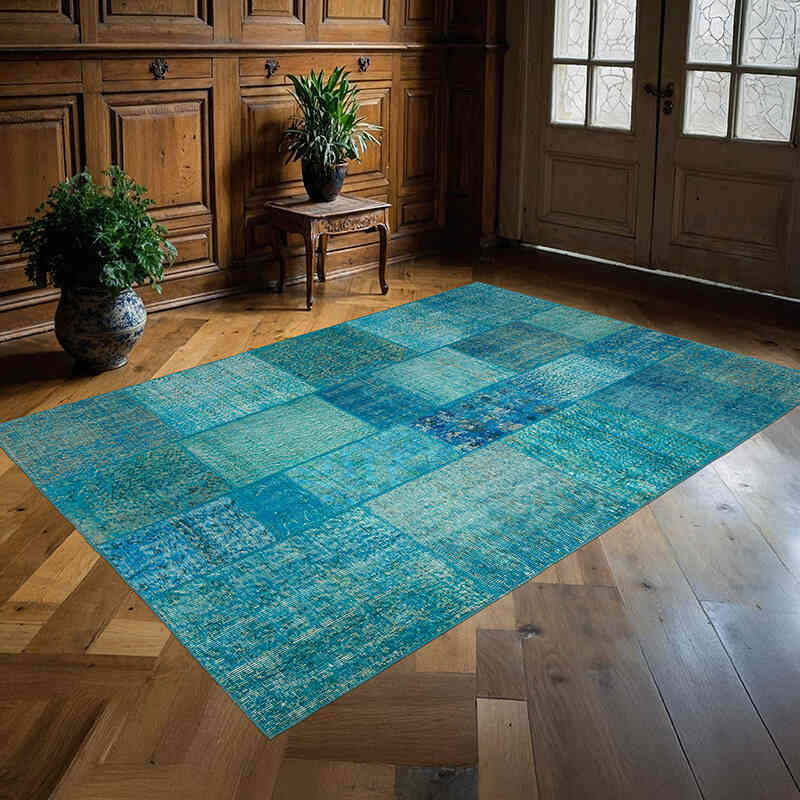 Patchwork El Dokuma Halı - 170 cm x 244 cm - K0063833