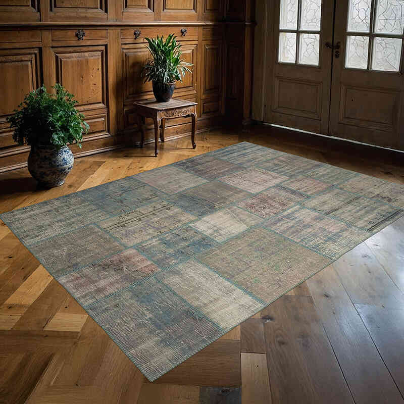 Patchwork El Dokuma Halı - 175 cm x 242 cm - K0063834