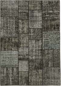 Patchwork Hand-Knotted Turkish Rug - 5' 7" x 7' 11" (67" x 95")