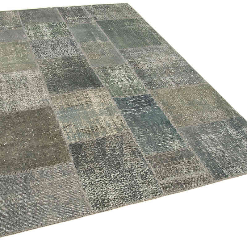 Patchwork Hand-Knotted Turkish Rug - 5' 7" x 7' 10" (67" x 94") - K0063846