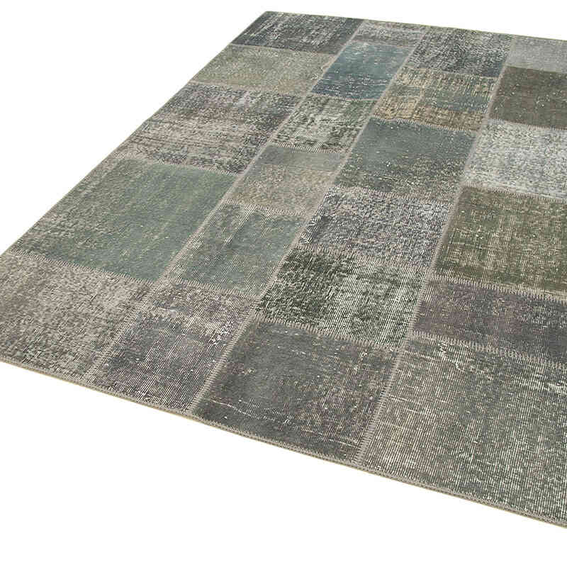 Patchwork Hand-Knotted Turkish Rug - 5' 7" x 7' 10" (67" x 94") - K0063846