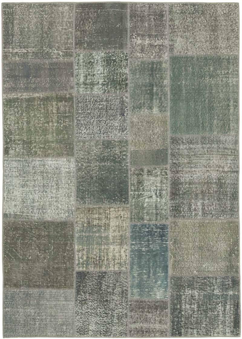Patchwork Hand-Knotted Turkish Rug - 5' 7" x 7' 10" (67" x 94") - K0063846