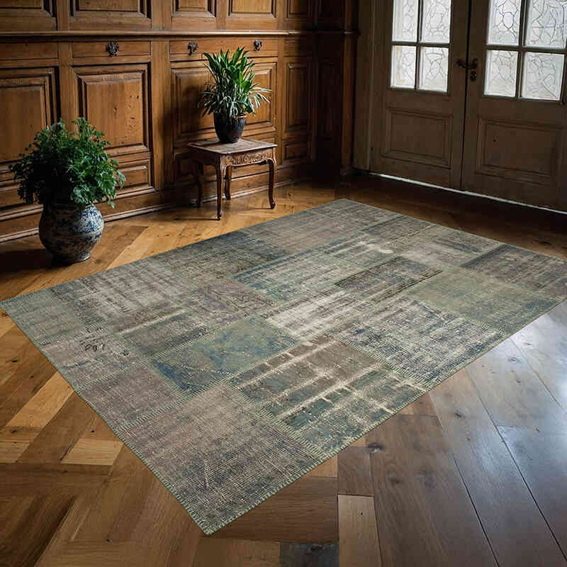 Gris Alfombra Turca de Retazos - 174 cm x 243 cm - K0063850