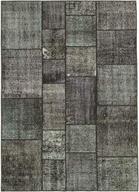 Patchwork Hand-Knotted Turkish Rug - 5' 8" x 7' 10" (68" x 94")