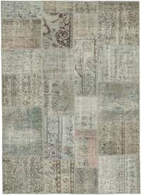 Mavi Patchwork El Dokuma Halı - 170 cm x 240 cm