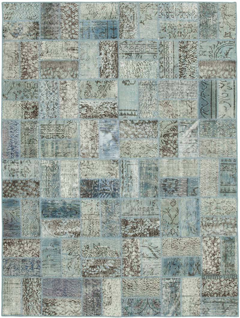 Patchwork Hand-Knotted Turkish Rug - 5' 10" x 7' 9" (70" x 93") - K0063855