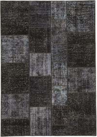 Patchwork Hand-Knotted Turkish Rug - 5' 7" x 8'  (67" x 96")