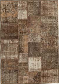 Patchwork Hand-Knotted Turkish Rug - 5' 7" x 7' 11" (67" x 95")