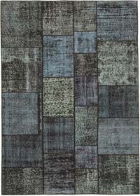 Patchwork Hand-Knotted Turkish Rug - 5' 7" x 7' 10" (67" x 94")