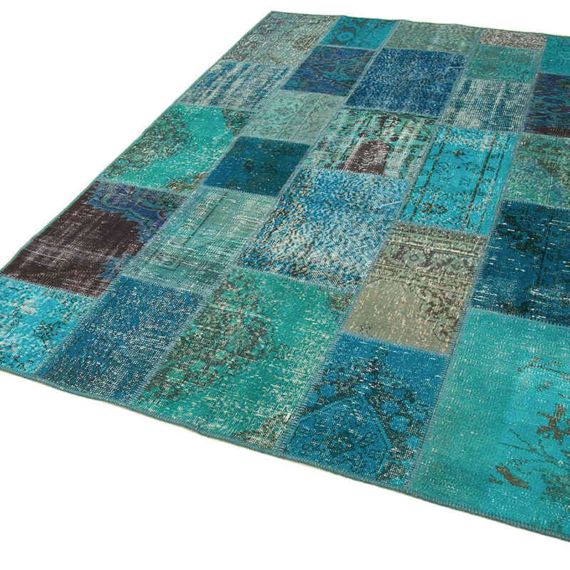 Patchwork Hand-Knotted Turkish Rug - 5' 7" x 7' 11" (67" x 95") - K0063868