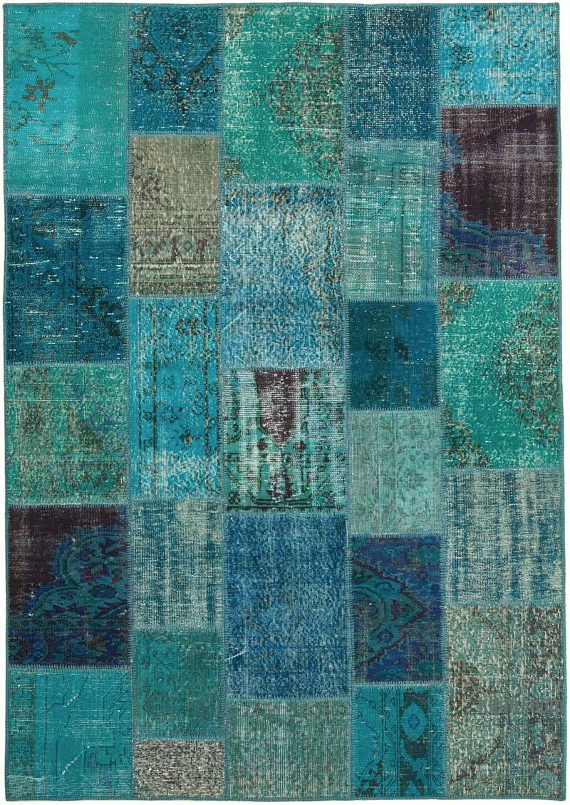 Patchwork Hand-Knotted Turkish Rug - 5' 7" x 7' 11" (67" x 95") - K0063868