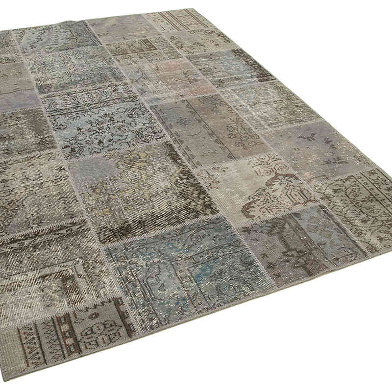 Patchwork Hand-Knotted Turkish Rug - 5' 8" x 8'  (68" x 96") - K0063869