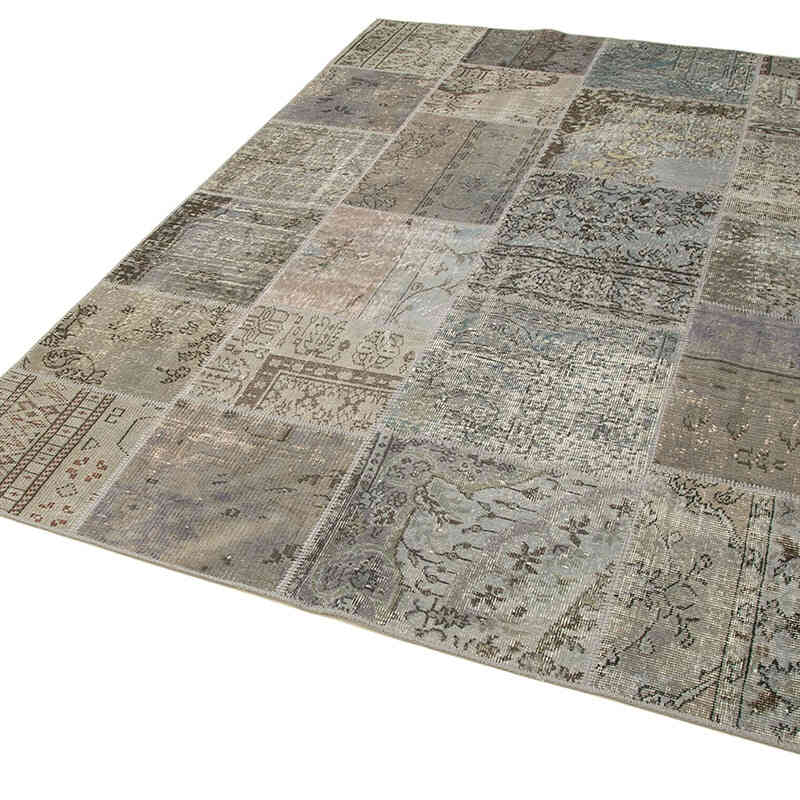 Patchwork Hand-Knotted Turkish Rug - 5' 8" x 8'  (68" x 96") - K0063869