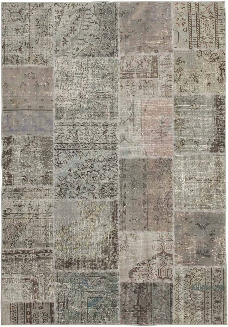 Patchwork Hand-Knotted Turkish Rug - 5' 8" x 8'  (68" x 96") - K0063869
