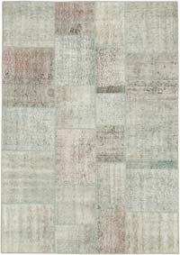 Patchwork Hand-Knotted Turkish Rug - 5' 7" x 7' 11" (67" x 95")