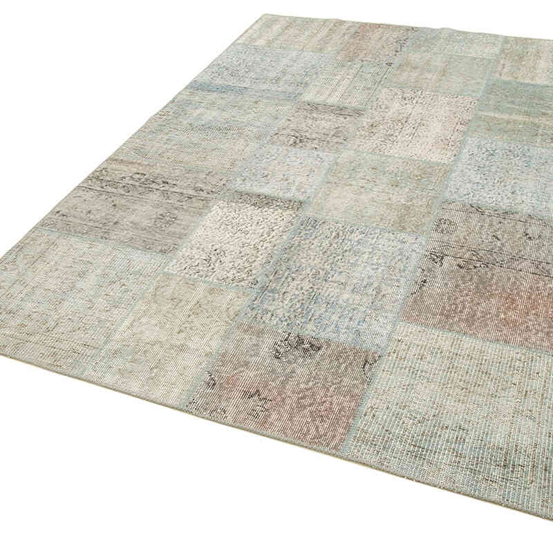 Patchwork Hand-Knotted Turkish Rug - 5' 7" x 7' 11" (67" x 95") - K0063871