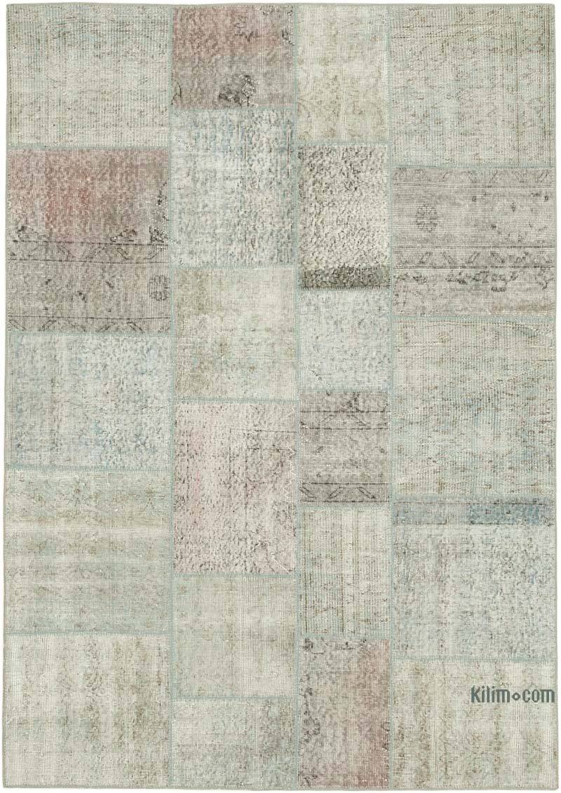 Patchwork Hand-Knotted Turkish Rug - 5' 7" x 7' 11" (67" x 95") - K0063871