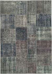 Patchwork Hand-Knotted Turkish Rug - 5' 7" x 7' 11" (67" x 95")