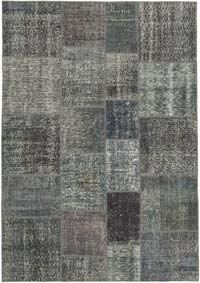 Patchwork Hand-Knotted Turkish Rug - 5' 7" x 7' 11" (67" x 95")