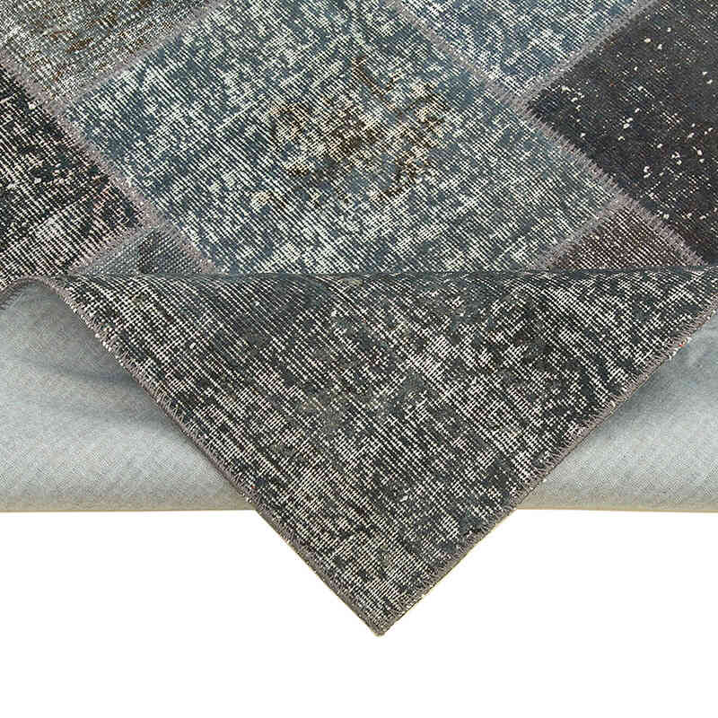 Patchwork Hand-Knotted Turkish Rug - 5' 7" x 7' 11" (67" x 95") - K0063876