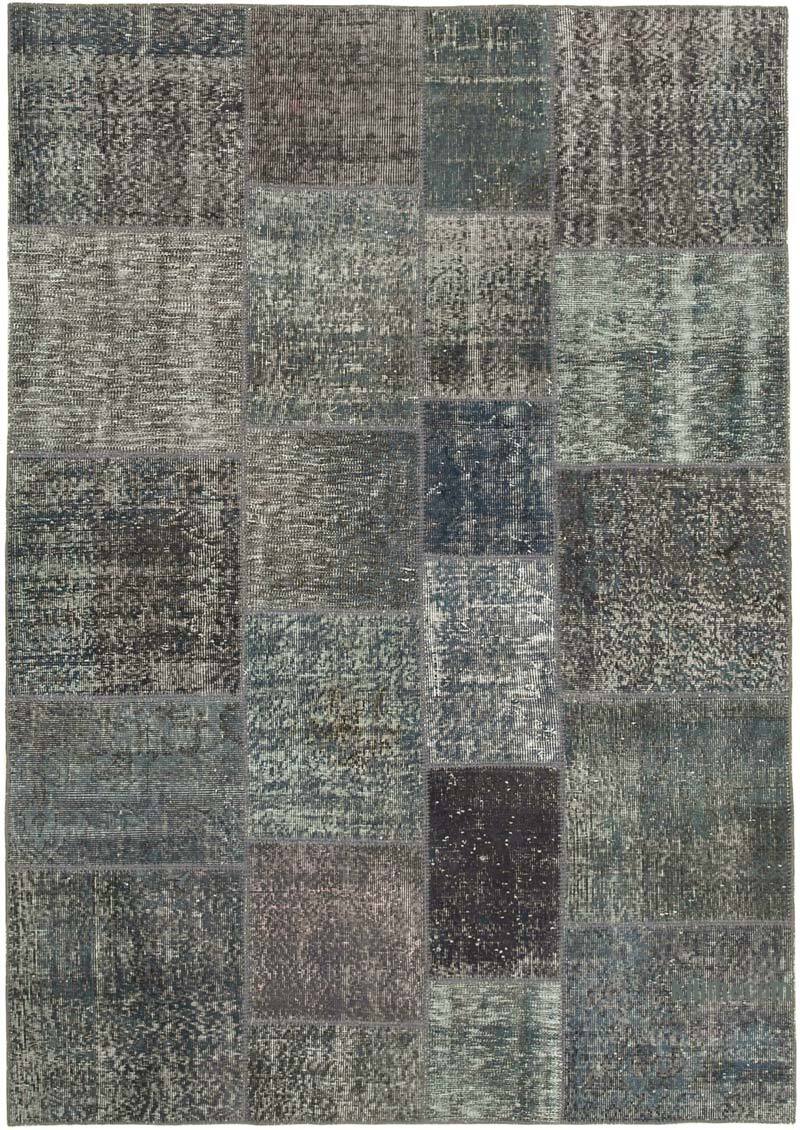 Patchwork Hand-Knotted Turkish Rug - 5' 7" x 7' 11" (67" x 95") - K0063876