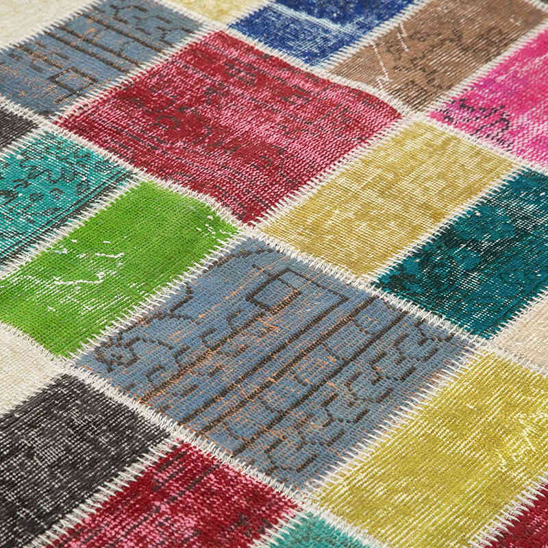 Patchwork Hand-Knotted Turkish Rug - 5' 10" x 7' 6" (70" x 90") - K0063880