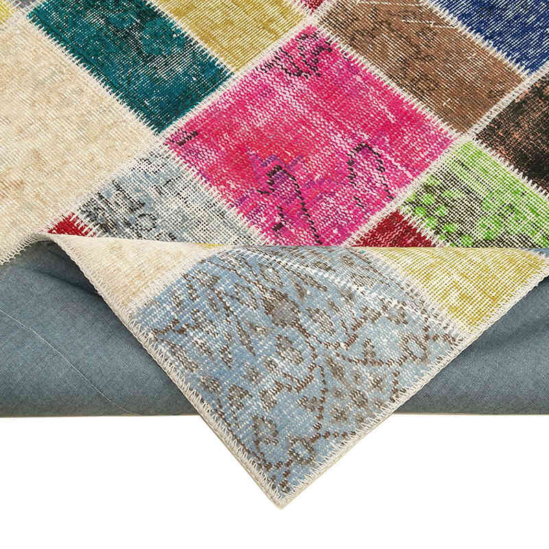 Patchwork Hand-Knotted Turkish Rug - 5' 10" x 7' 6" (70" x 90") - K0063880