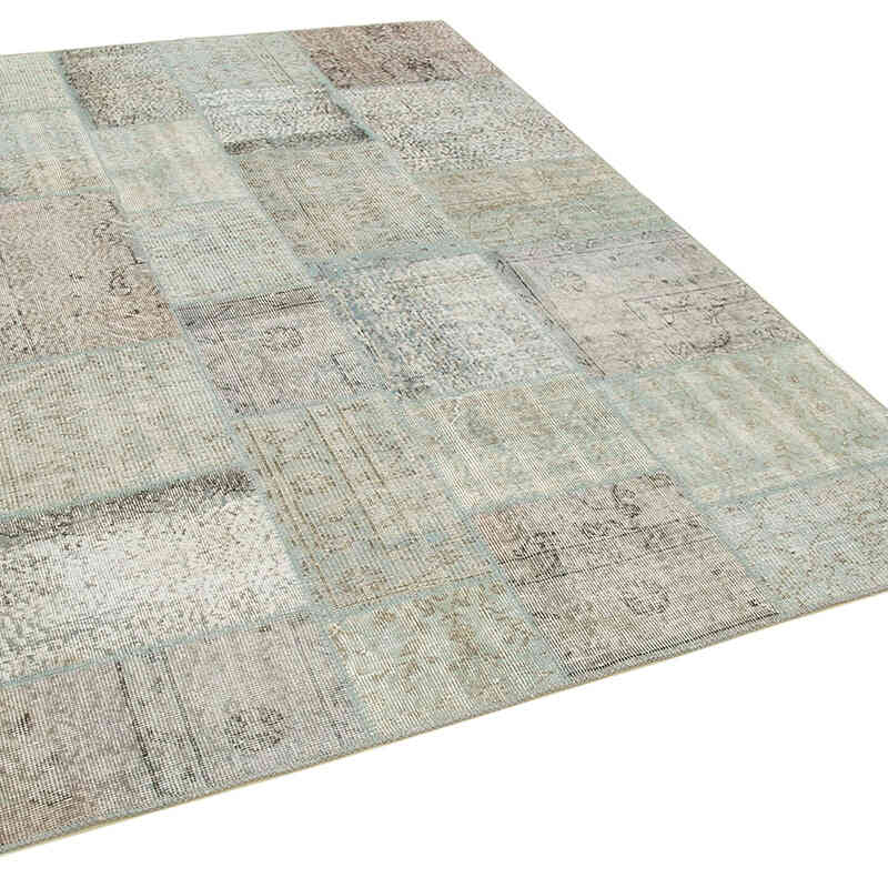 Patchwork Hand-Knotted Turkish Rug - 5' 7" x 7' 10" (67" x 94") - K0063882