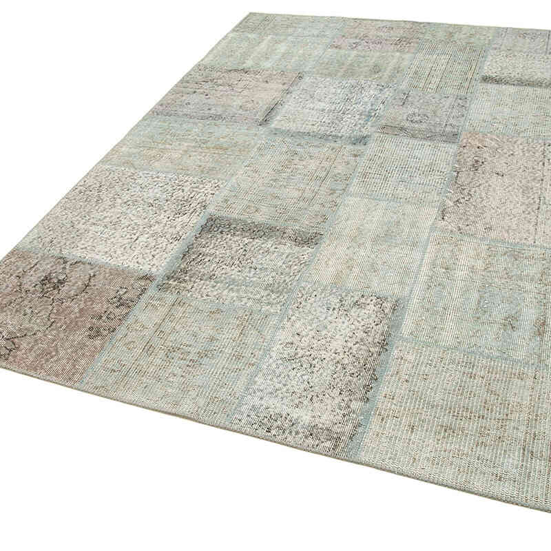 Patchwork Hand-Knotted Turkish Rug - 5' 7" x 7' 10" (67" x 94") - K0063882