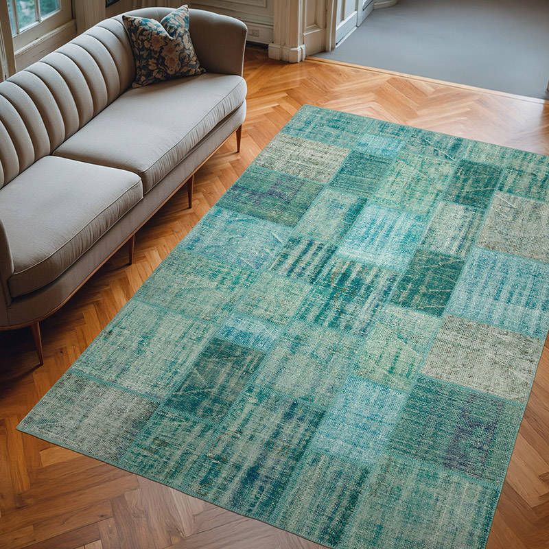 Patchwork El Dokuma Halı - 204 cm x 303 cm - K0063889