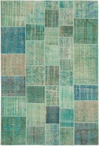 Patchwork Hand-Knotted Turkish Rug - 6' 9" x 9' 10" (81" x 118")
