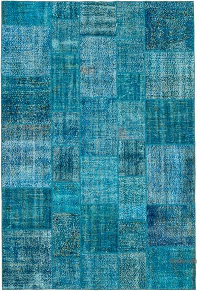 Patchwork Hand-Knotted Turkish Rug - 6' 7" x 9' 9" (79 in. x 117 in.)