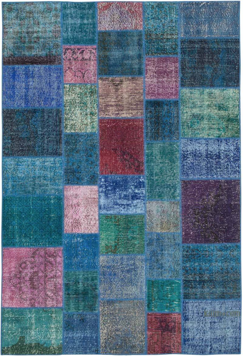 Púrpura Alfombra Turca de Retazos - 202 cm x 300 cm - K0063914