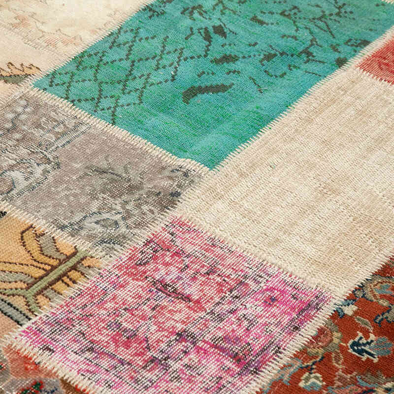 Patchwork Hand-Knotted Turkish Rug - 6' 9" x 9' 10" (81" x 118") - K0063915